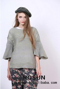 americana de diseño elegante casual suéter manga letrán suéter de la <span class=keywords><strong>mujer</strong></span> - Product Image 2