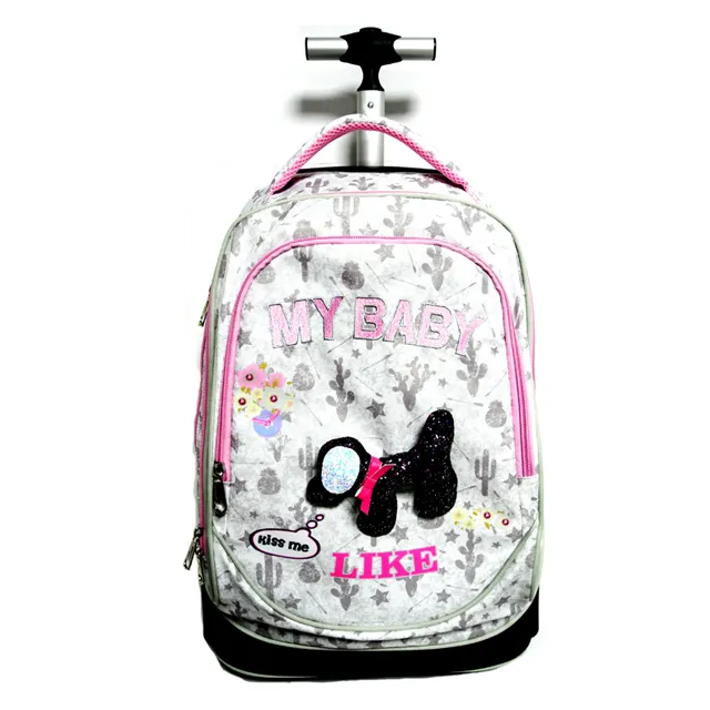 नई Antifouling डिजाइन 18 इंच रोलिंग पहिएदार बैग लड़का लड़की के लिए बड़ी पहियों के साथ ट्राली स्कूल बैग