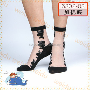 2016 LA VENTA CALIENTE cristalina hermosa mujer de encaje calcetines chica de las medias cortas Ultrafino transparente - Product Image 6