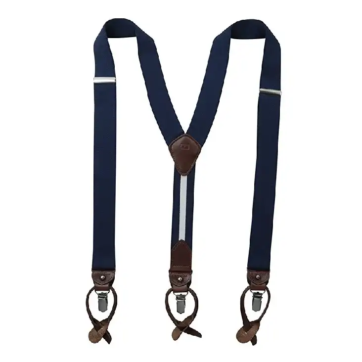 FREE SAMPLE FACTORY PRICE Men's 32mm Suspender With Convertible Clip, Button End and Strap