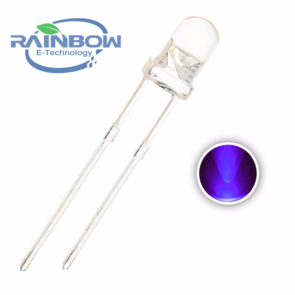New New offer UV LED 3mm Light Purple Water Clear Round 3 mm F3 dip led in stock