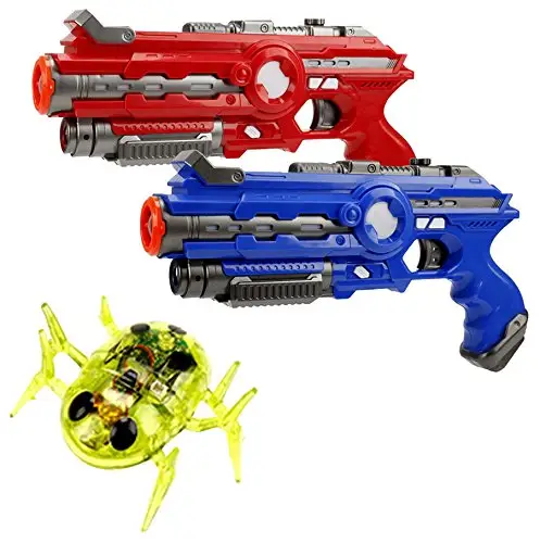 DWI Dowellin אלקטרוני צעצועי אינפרא אדום סט 2 שחקנים 2 Blaster לייזר אקדח עם ננו באג