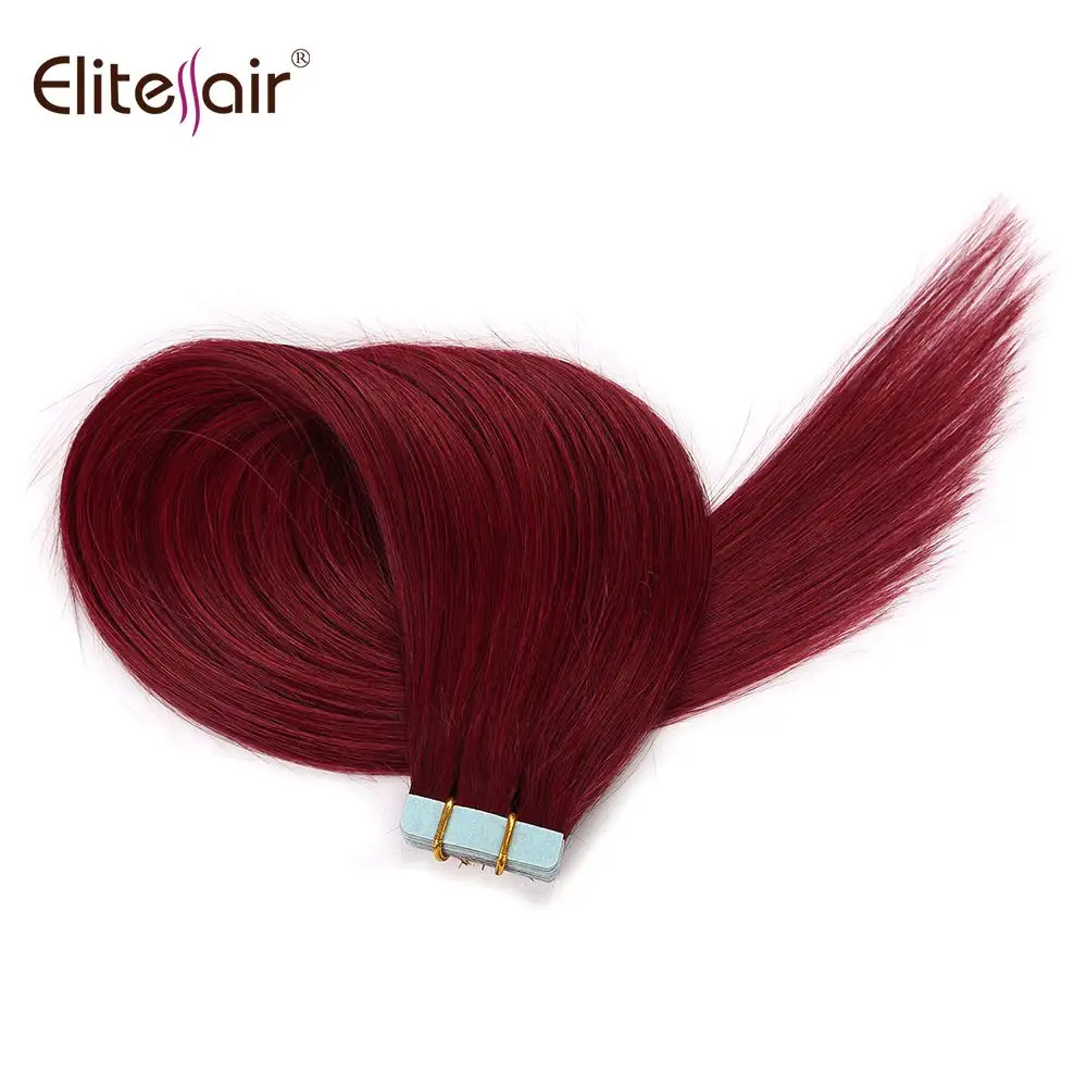 Wholesale 7A 8A High Grade Peruvian Human Hair Skin Weft Elite Best Hair Vendor In China Red 99J Tape In Hair Extension In Dubai