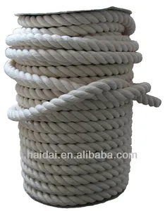 Corda de algodão branco torcida 3 fios
