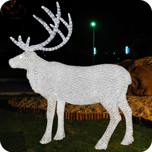 18ปีประสบการณ์โรงงานกลางแจ้ง3D ไฟ LED ตกแต่งคริสต์มาสตุ๊กตาสัตว์กวางเรนเดียร์ Motif Light - Product Image 5
