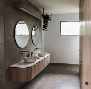 2024 Hàng Châu Vermont New Ý phong cách gỗ hiện đại tùy chỉnh sẵn sàng thực hiện Vanity Thiết kế phòng tắm tủ phòng tắm - Product Image 2