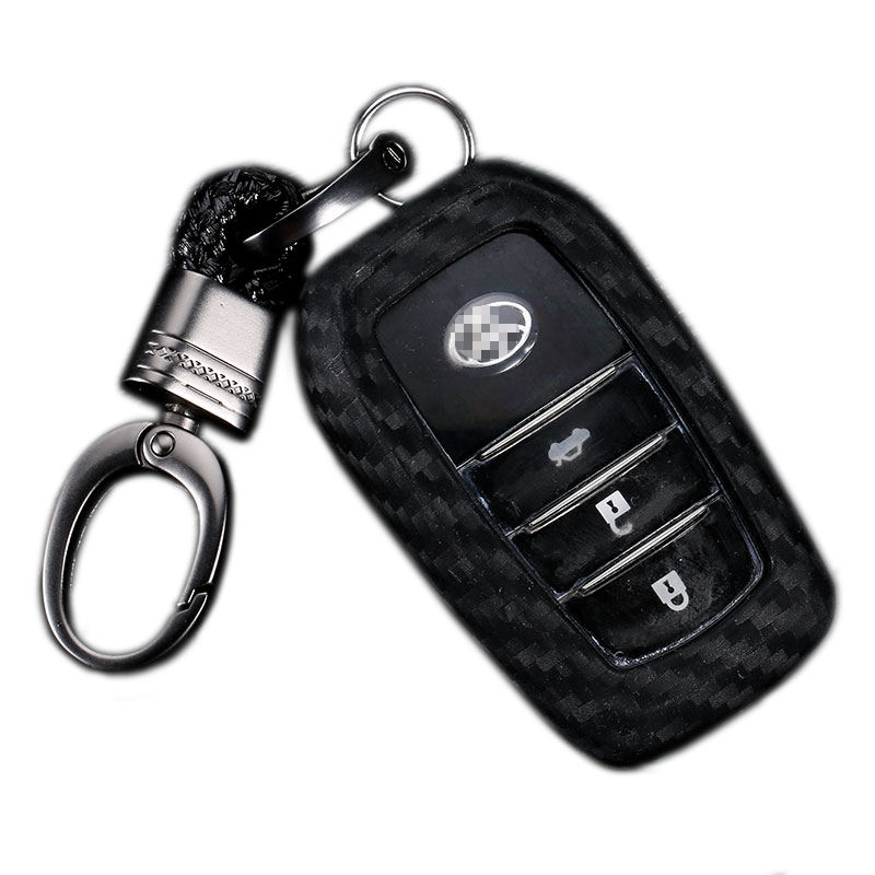 Carbon Fiber Smart Key Fob Silicone Case Cover Chain Fit For Mercedes Benz C E Car Key Case - Foto 8