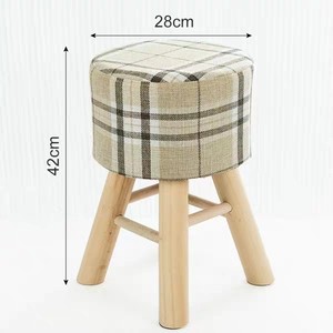 Escabelo novo produto ideia fabricante venda quente tecido ottoman stool ottoman bancada de madeira verde vintage chinês - Product Image 5