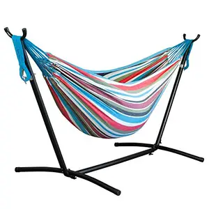 Woqi Double Hammock Steel Stand - Space Saving Two Person Lawn Patio Portable Travel Hammock With Stand