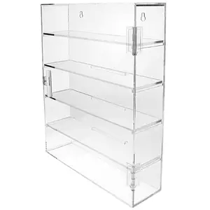 Acrylic Display Rack Case Organizer Storage Box Case Shot Glass Display Acrylic Shelf Wall Storage Containers with Dividers