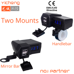 5V 3.1A Cổng USB Kép Xe Máy Hoặc Xe Đạp Điện Tay Cầm Gắn Bộ Sạc USB 12V Xe Máy - Product Image 2