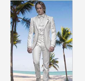 Mode Blanc Nouveau <span class=keywords><strong>Style</strong></span> 3 Pièces Slim Fit pour <span class=keywords><strong>Costume</strong></span> <span class=keywords><strong>Homme</strong></span> WF058 - Product Image 1