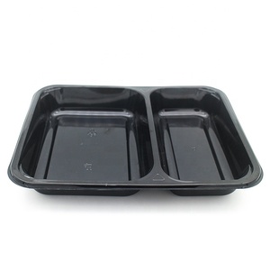 2 Compartment Freezer Food Packaging CPET <strong>Trays</strong> for <strong>High</strong> <strong>Temperature</strong> Oven Use - Product Image 1