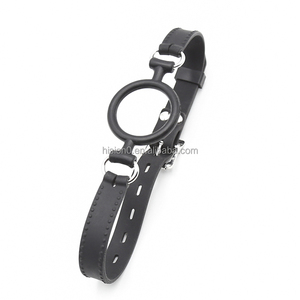 Einfache Design Volle Medizinische Silikon o-ring Gag Mit PU Leder Offenen Mund Gag Restraint Erwachsene Spielzeug - Product Image 4