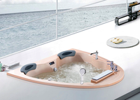 Petit bain à remous extérieur en forme de coeur mini baignoire autoportante à glace chaude pour adultes