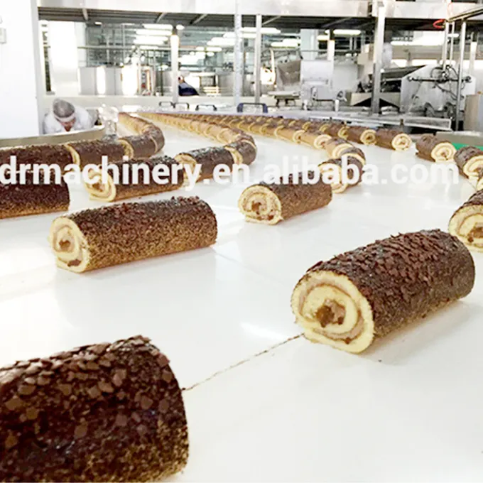 Lini Produksi Kue Otomatis Efisiensi Tinggi untuk Kue Swiss Roll