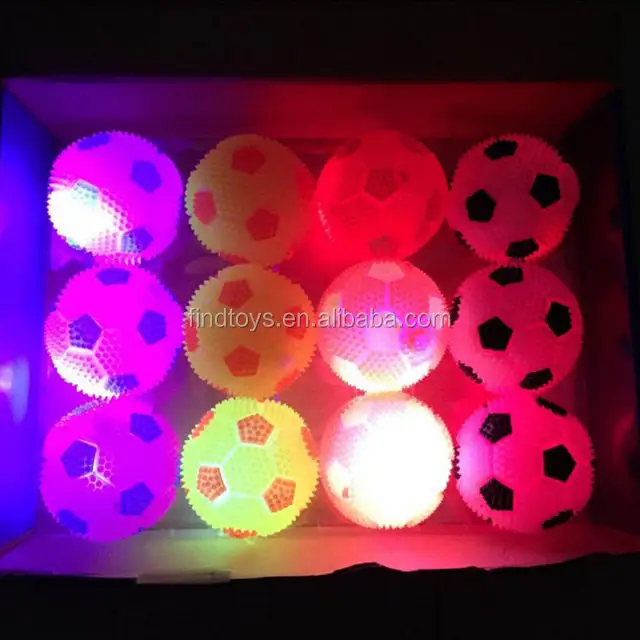 Commercio all'ingrosso ha condotto la luce palla rimbalzante flash pallone da calcio cane giocare light up pet giocattoli