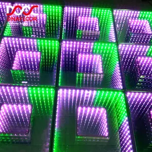 DNA幻觉3D led舞池无限玻璃俱乐部为派对婚礼点亮面板
