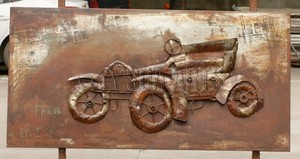 <span class=keywords><strong>Vintage</strong></span> Grande Trattore 3D Pittura su Ferro - Product Image 2