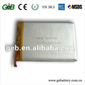Langen zyklus lithium polymer akku <span class=keywords><strong>3</strong></span>.7v mah 506190 3100 - Product Image 1