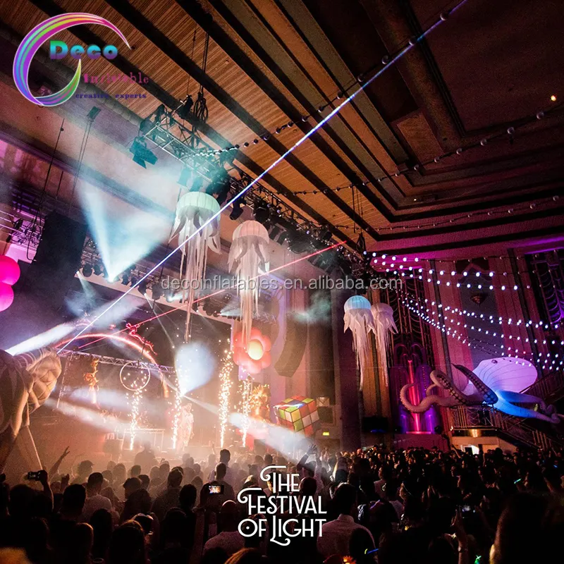 Medusas de iluminación LED gigante, bola inflable decorativa para escenario, en venta