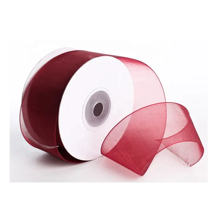 Fabrik Direkt verkauf hohe Qualität alle Farben Organza Ribbon Geschenk rot Roll Organza Ribbon