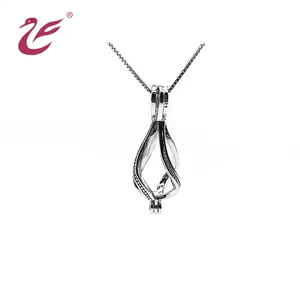 情人节时尚设计珍珠笼925纯银珍珠笼吊坠珠宝项链diy制作