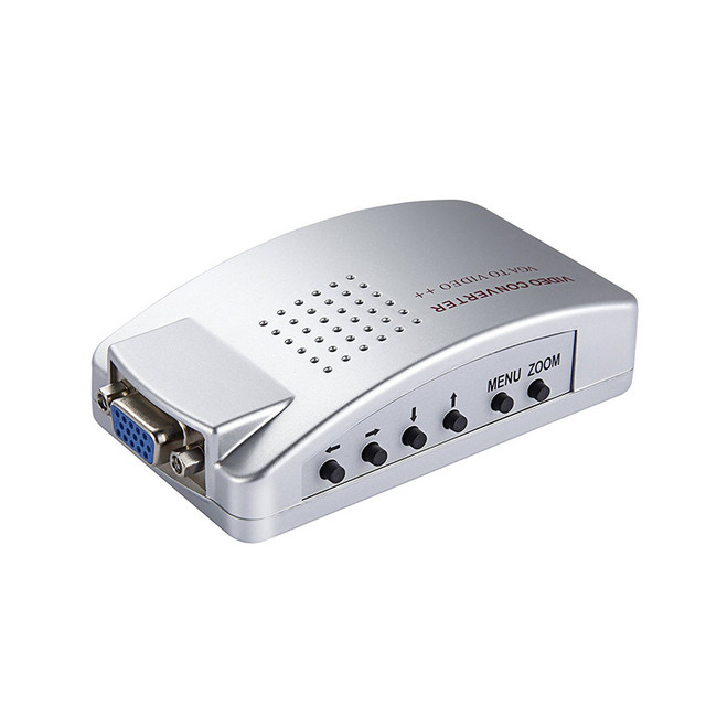 VGA TV AV BNC USB Composite RCA S-Video Converter Adapter Box 1920x1080 Resolution Aluminum Alloy CE FCC ROHS Certified JustLink
