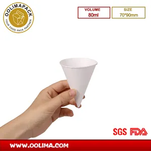 Disposable Rolled Paper Cone Cup Airport Water Cup Cheap Custom Single Wall Disposable Ice Cream Cone Paper Cups