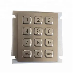 Panel Mounted Keypad Numeric Metal Keypad 3X4 Layout