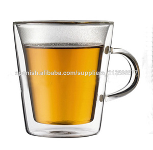 hecho a mano claro vidrio borosilicato taza de doble pared popular en estados unidos y del reino unido - Product Image 1