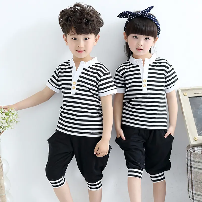 Uniforme escolar de verão estilo coreano, esportes de jardim de infância para crianças