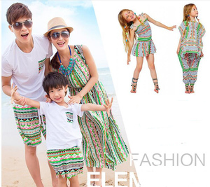 Nuovo Stile 2017 Abito Estivo Madre <span class=keywords><strong>e</strong></span> Figlia Alta Moda Stampato Abito da Spiaggia Madre <span class=keywords><strong>e</strong></span> Figlia Prezzo di Fabbrica - Product Image 4
