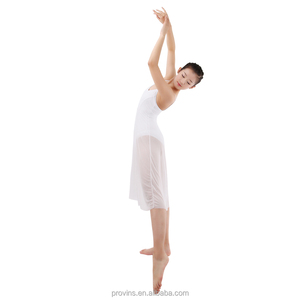 Camisola collant com saia longa lírica para vestido longo branco dança ballet - Product Image 4