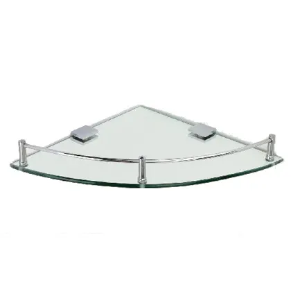 Bathroom decorative triangular glass wall shelf triangular Corner Mounted Glass Shelf