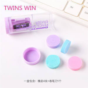 Senarai Alat Tulis Kantor Terbaru Kamboja Sampel Gratis Desain Baru Pengasah Pensil Multifungsi dengan Penghapus Karet 3D 439 - Product Image 3