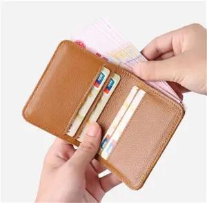 China Supplier cheap rfid blocking genuine leather credit card holder, handmade card holder wallet