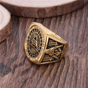EXW Prezzo Mens 316L In Acciaio Inox Monili Della Fascia con Europei e Americani Campione Occhi Oro Massonico angel devil eye <span class=keywords><strong>anello</strong></span> - Product Image 6