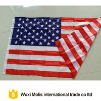 Drapeau américain 3x5 pieds en polyester 100% pour le 4 juillet, en stock à prix réduit