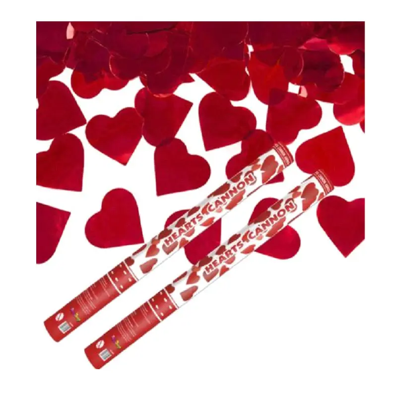 Confetti Kanon Twist 60Cm Met Rode Harten Tissue Engagement Bruiloft Verjaardag