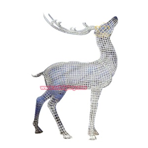 Mejor venta jardín al aire libre alambre de acero Metal arte escultura calle paisaje decoración diseño con Animal hueco ciervo estatua - Product Image 3