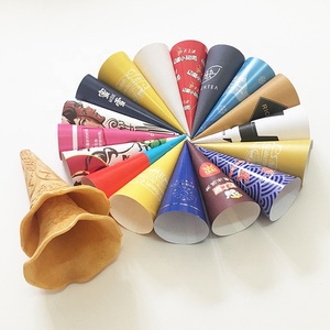 Dùng Một Lần Tùy Chỉnh In Cuộn <span class=keywords><strong>Ice</strong></span> <span class=keywords><strong>Cream</strong></span> Gelato Cup Giấy Cone Sleeve - Product Image 1