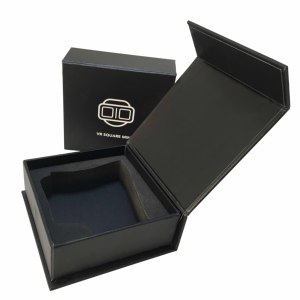 Luxus Papier Bord Buch Stil Verpackung Box Karton Magnetische Verpackung, Starren Schwarz Box für Geschenk