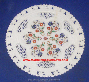 Ronde En Marbre Plaque Treillis - Product Image 1