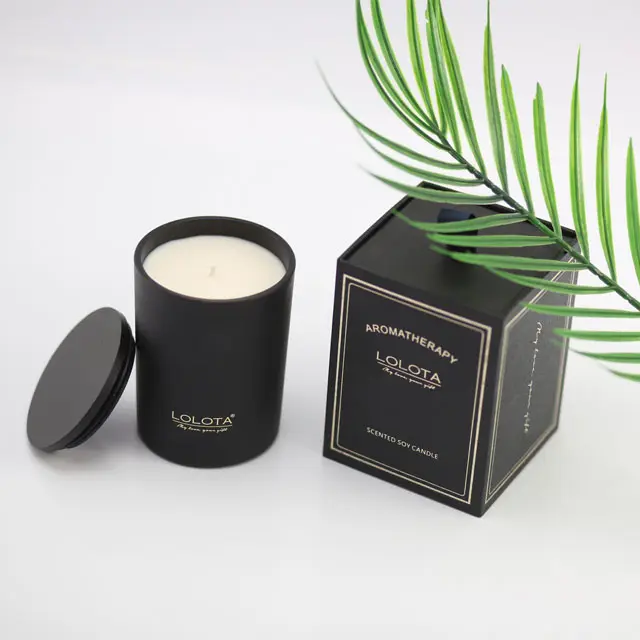 Juego de Aroma personalizado de lujo, Set de Aroma personalizado, aromas de vela de soja natural, tarros de vela color negro mate