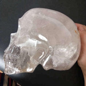 Lifesize Ukiran Tangan Kerajinan Patung untuk Koleksi Alami Bening Kristal Tengkorak - Product Image 5