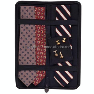 Étui à cravate de voyage en cuir pour hommes avec fermeture à glissière Sacs et étuis à cosmétiques pratiques - Product Image 1