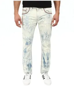 Royal wolf marmor tie-dye jeans straßen jungs slim fit blau gemalt männer tie dye waschen jeans