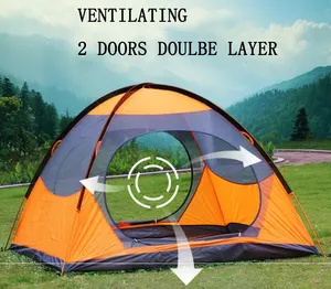 2 门双层 3-4 人时尚背包和野营帐篷 (HT6085-6)