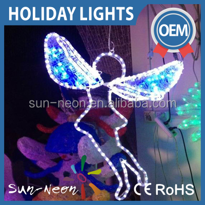 Центральный парк мотив освещения 2d фестиваль украшения искусственные LED 2D скульптура Фея Ангел Рождества